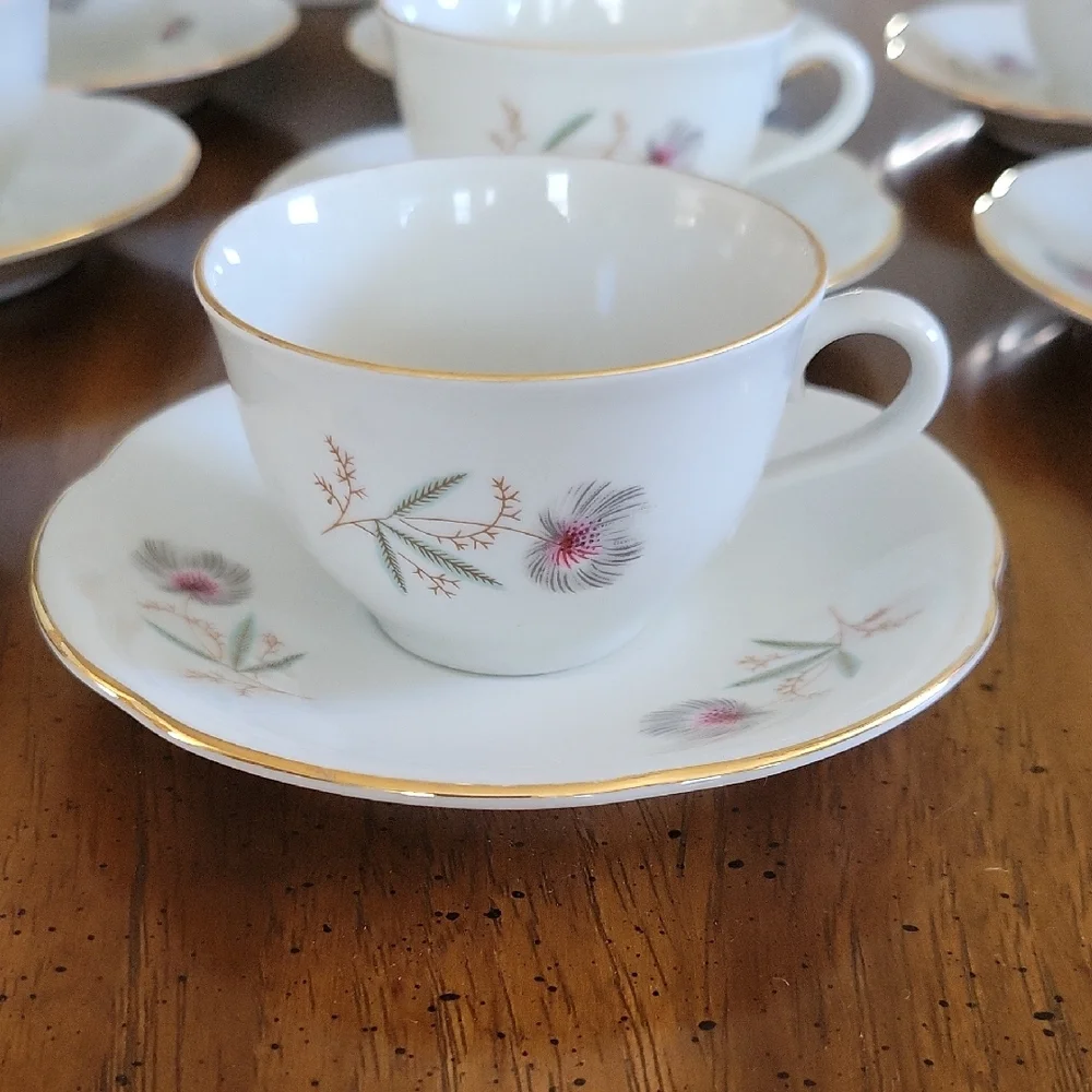 Richard Ginori Vintage Floral Porcelain Tea Set - White with Pink Flowers